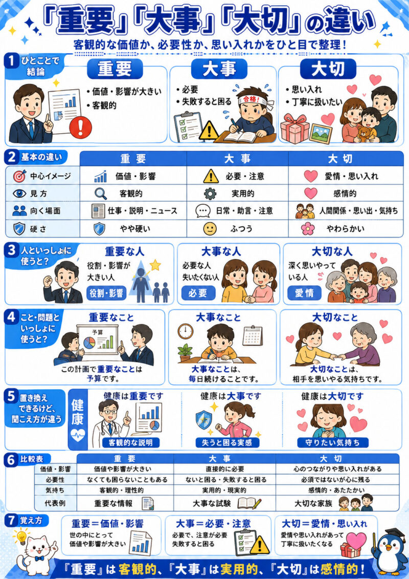 大切と大事の違いは？主観と客観の決定的な使い分けと例文を徹底解説