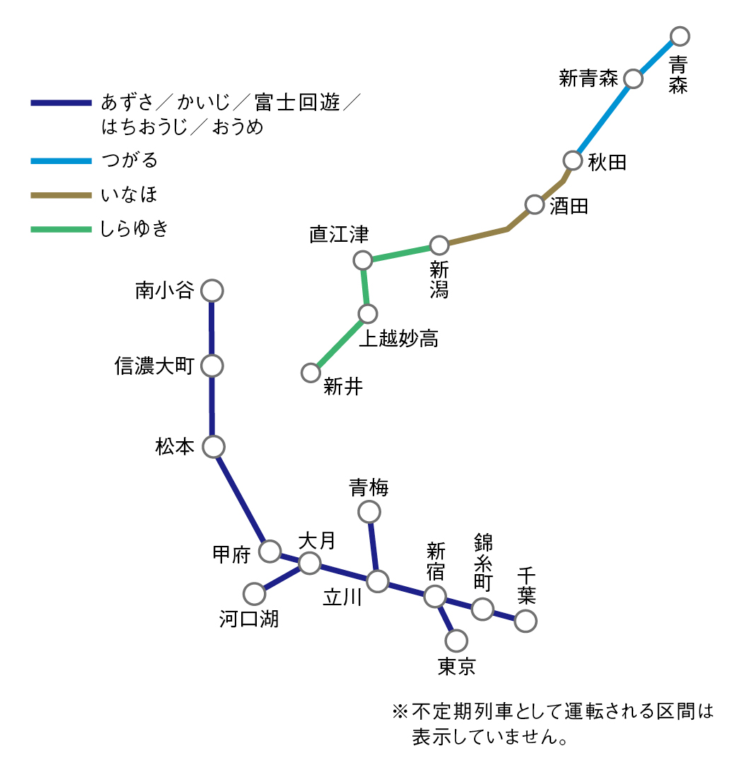 特急あずさ路線図と停車駅の真実！かいじとの違いと得する予約術