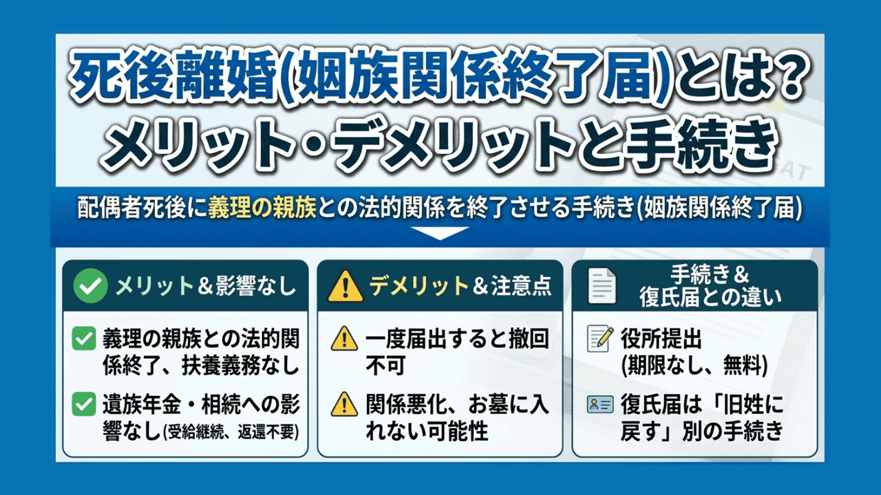 死後離婚とは何か？驚愕の真相と手続き・相続・年金を徹底解説