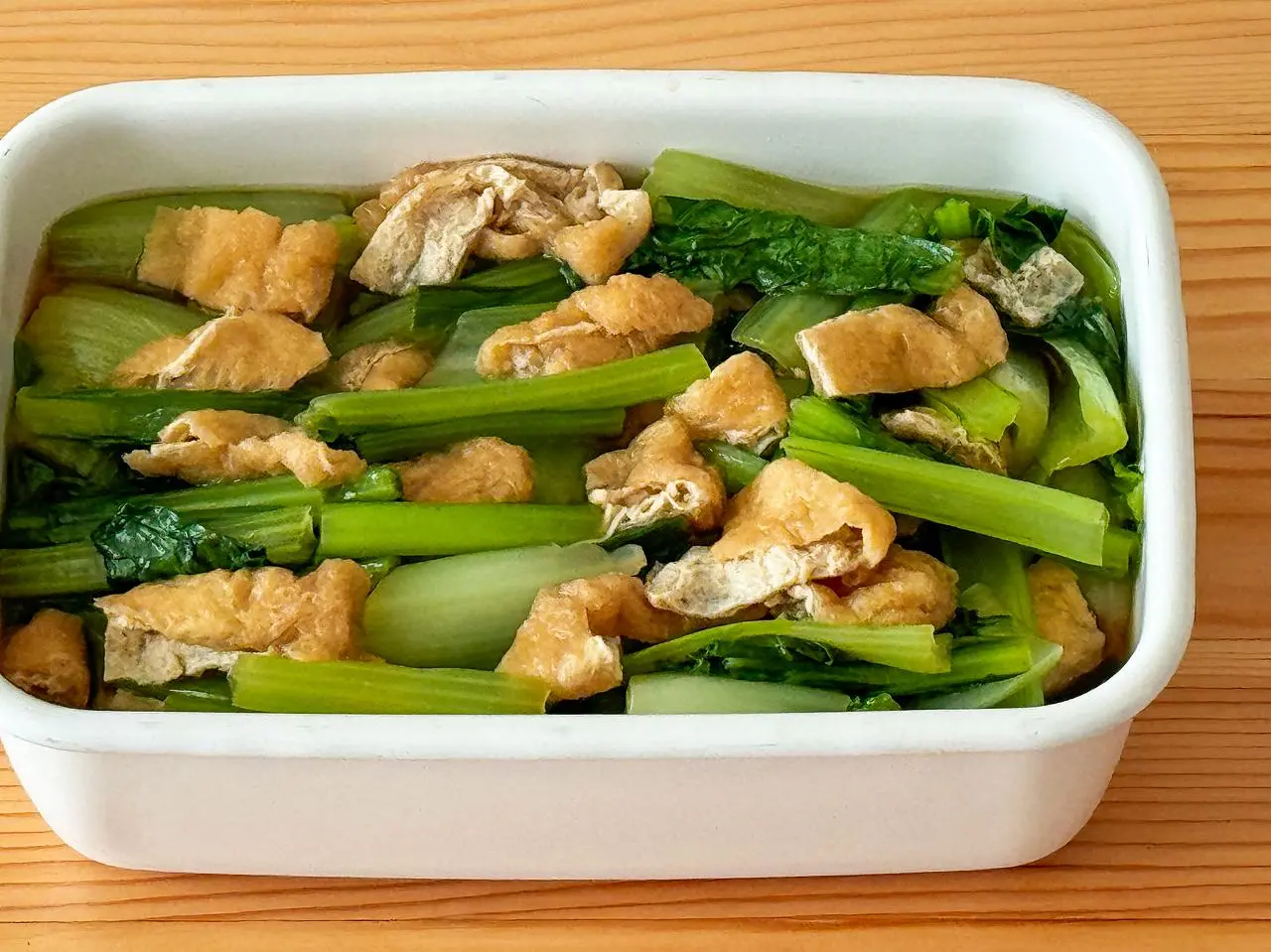 小松菜と油揚げレシピの決定版！味が染みる黄金比と時短作り置き術