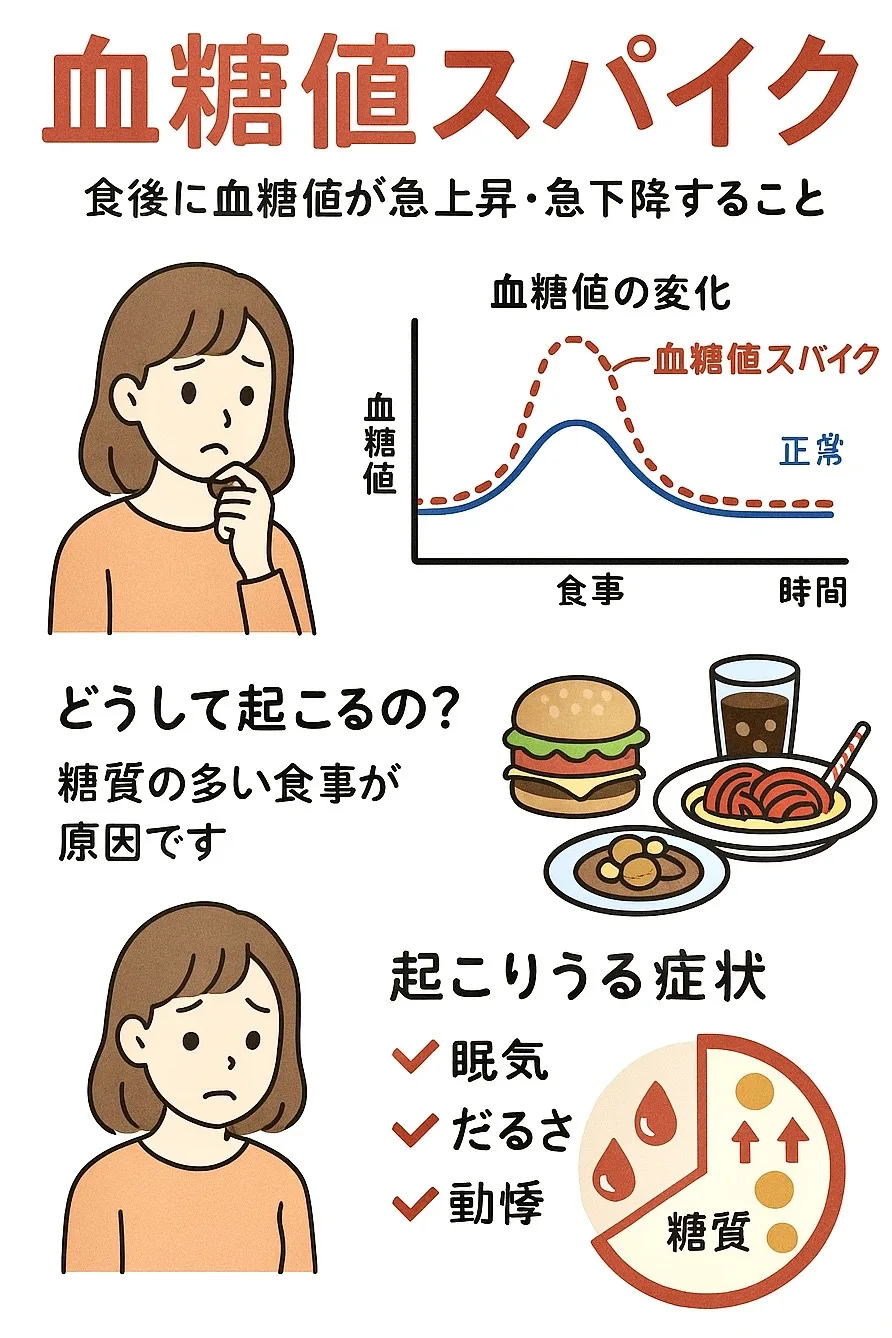 血糖値スパイクとは？食後の眠気や隠れ糖尿病の危険と予防策を徹底解説