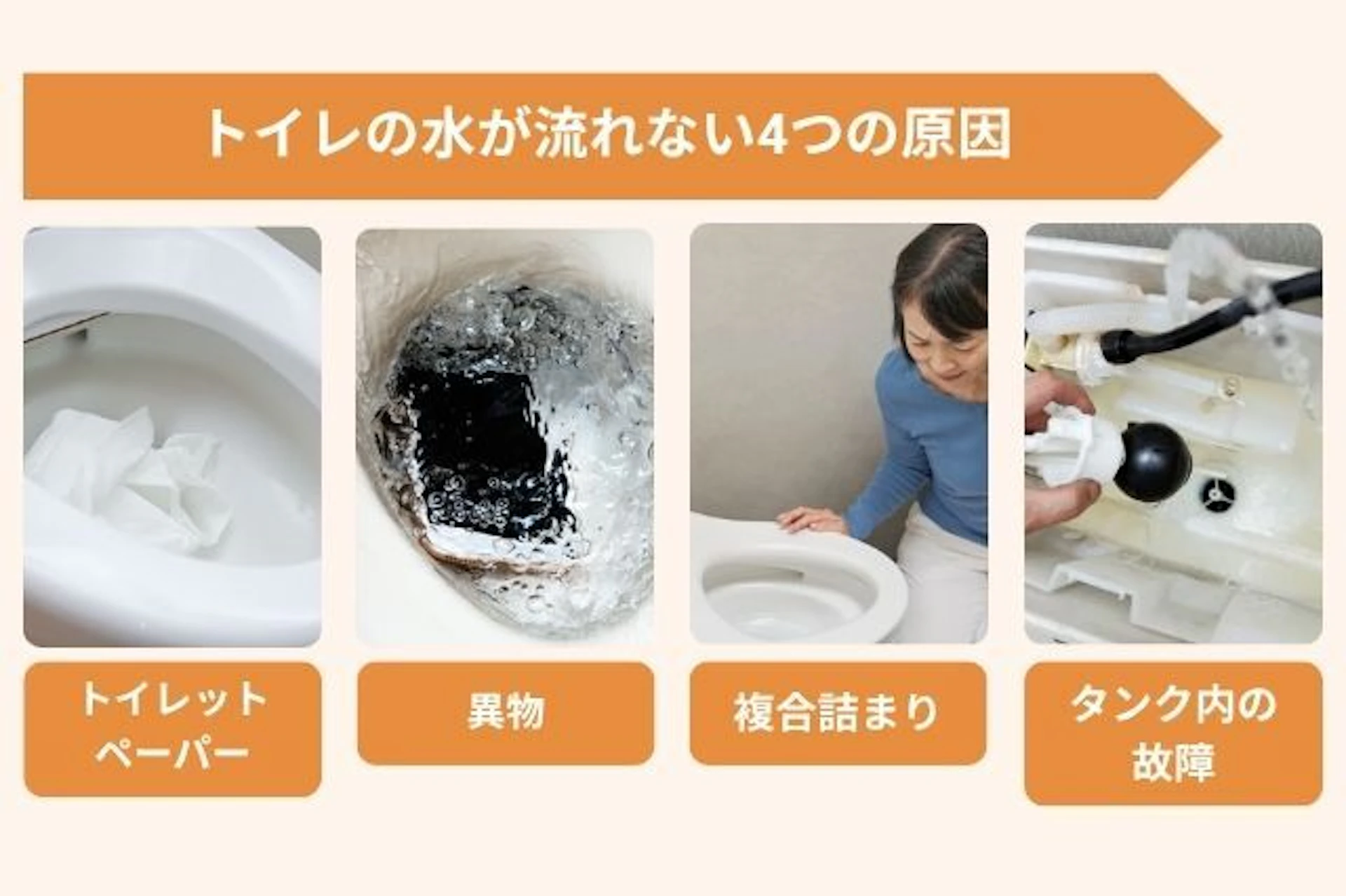 トイレの水が流れない原因と直し方！自力で直す応急処置と修理相場