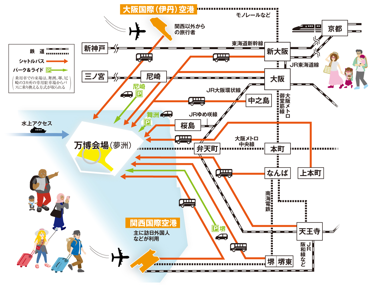 大阪万博アクセス完全ガイド！夢洲駅の混雑とマイカー規制の落とし穴