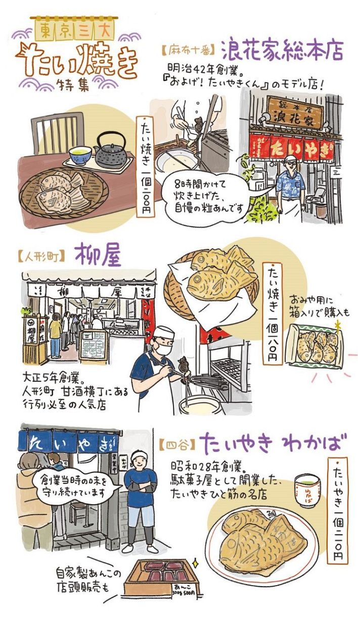 東京三大たい焼きの決定版！浪花家・柳屋・わかばの違いを徹底解剖