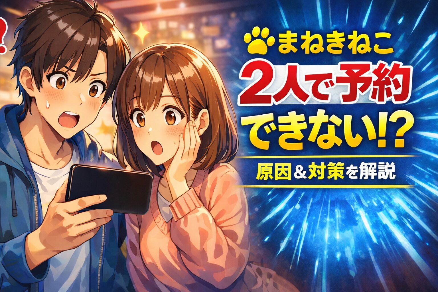 まねきねこ2人予約の落とし穴！アプリで弾かれる理由と裏ワザ
