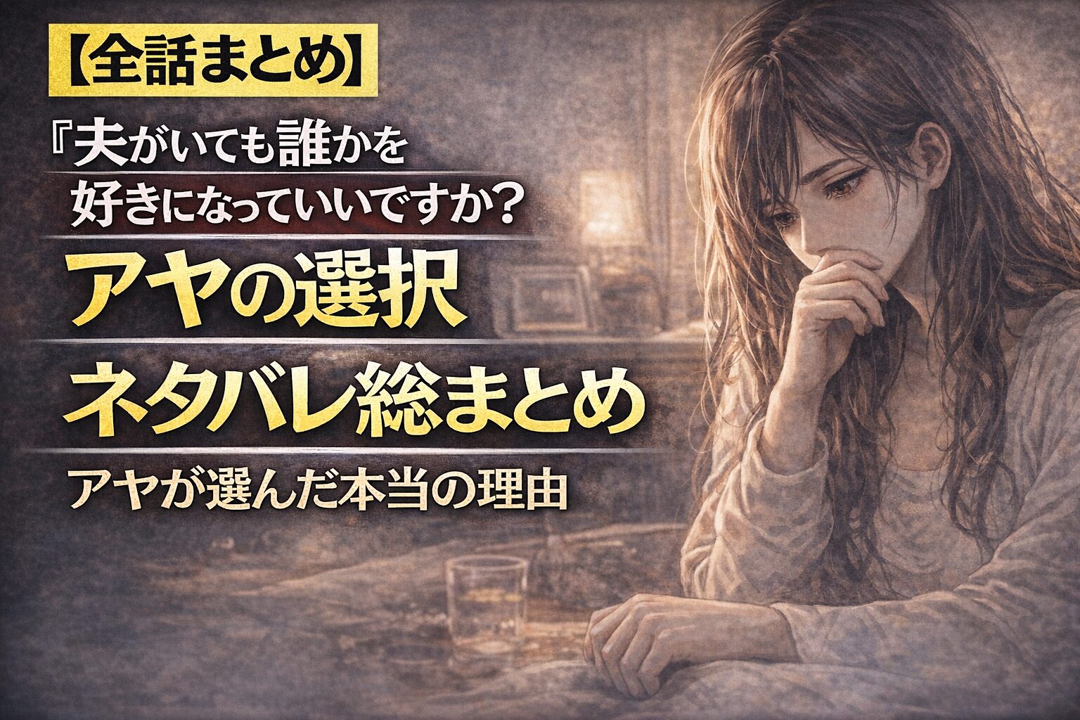 『夫がいても誰かを好きになっていいですか』アヤの決断最終回ネタバレ解説