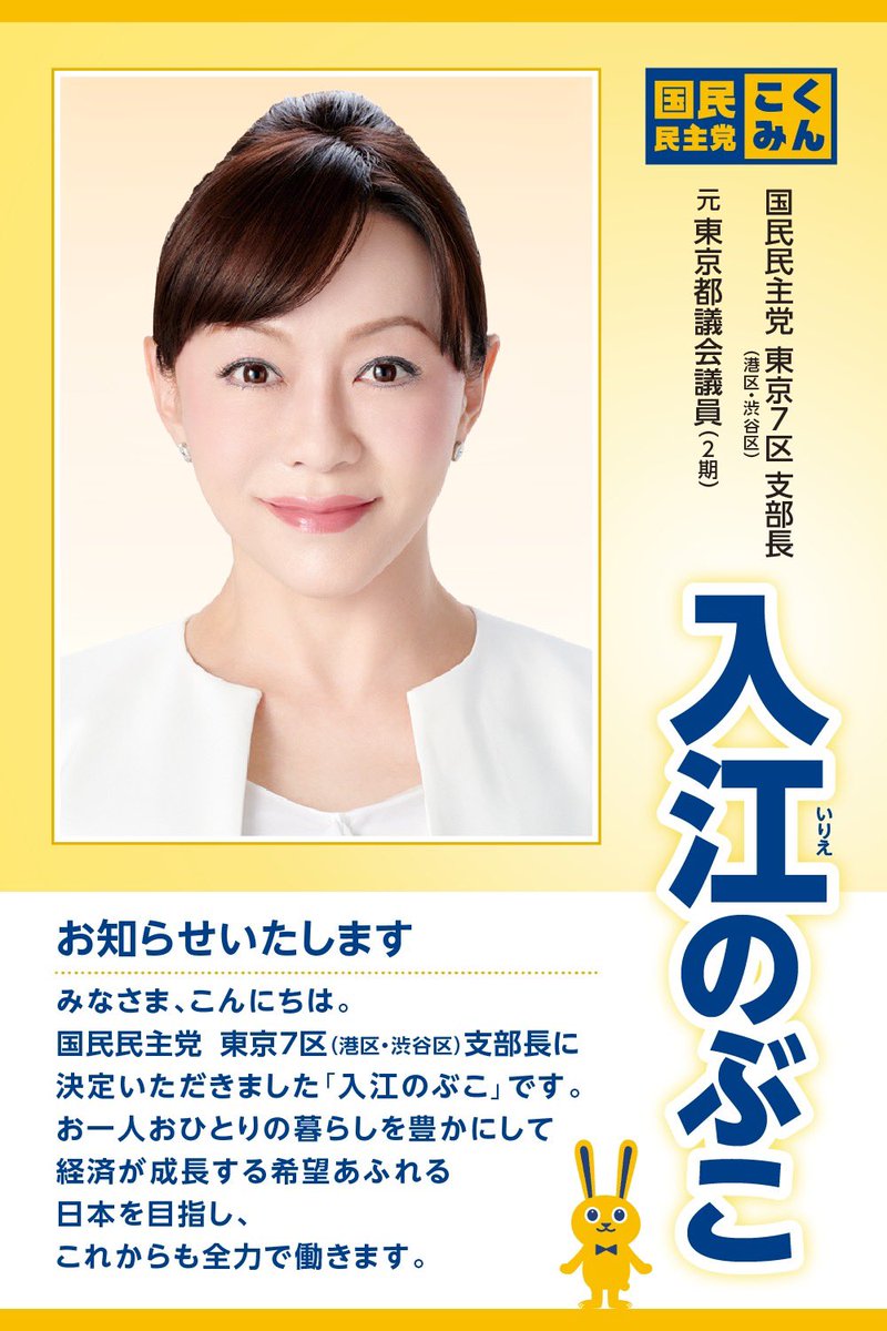 入江のぶこ国民民主党合流の真相！鞍替え理由と注目の公約を徹底検証