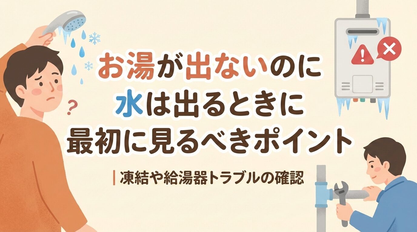 水は出るのにお湯が出ない原因と復旧手順｜給湯器の故障判定と費用相場
