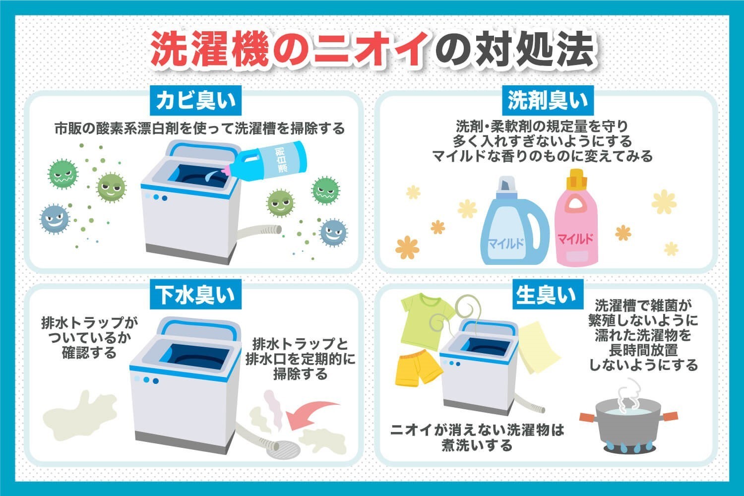洗濯機の臭い取り！なぜ下水やカビ臭が消えない？プロが教える劇的消臭法