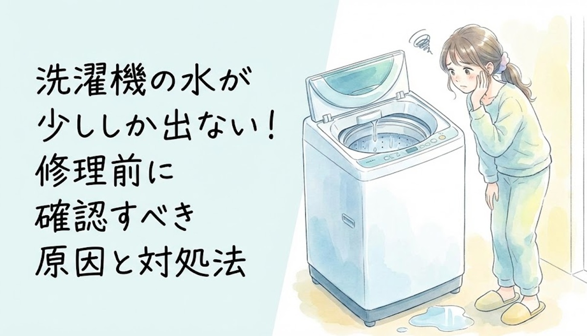 洗濯機の水が少ししか出ない？修理前の緊急確認と2026年最新相場