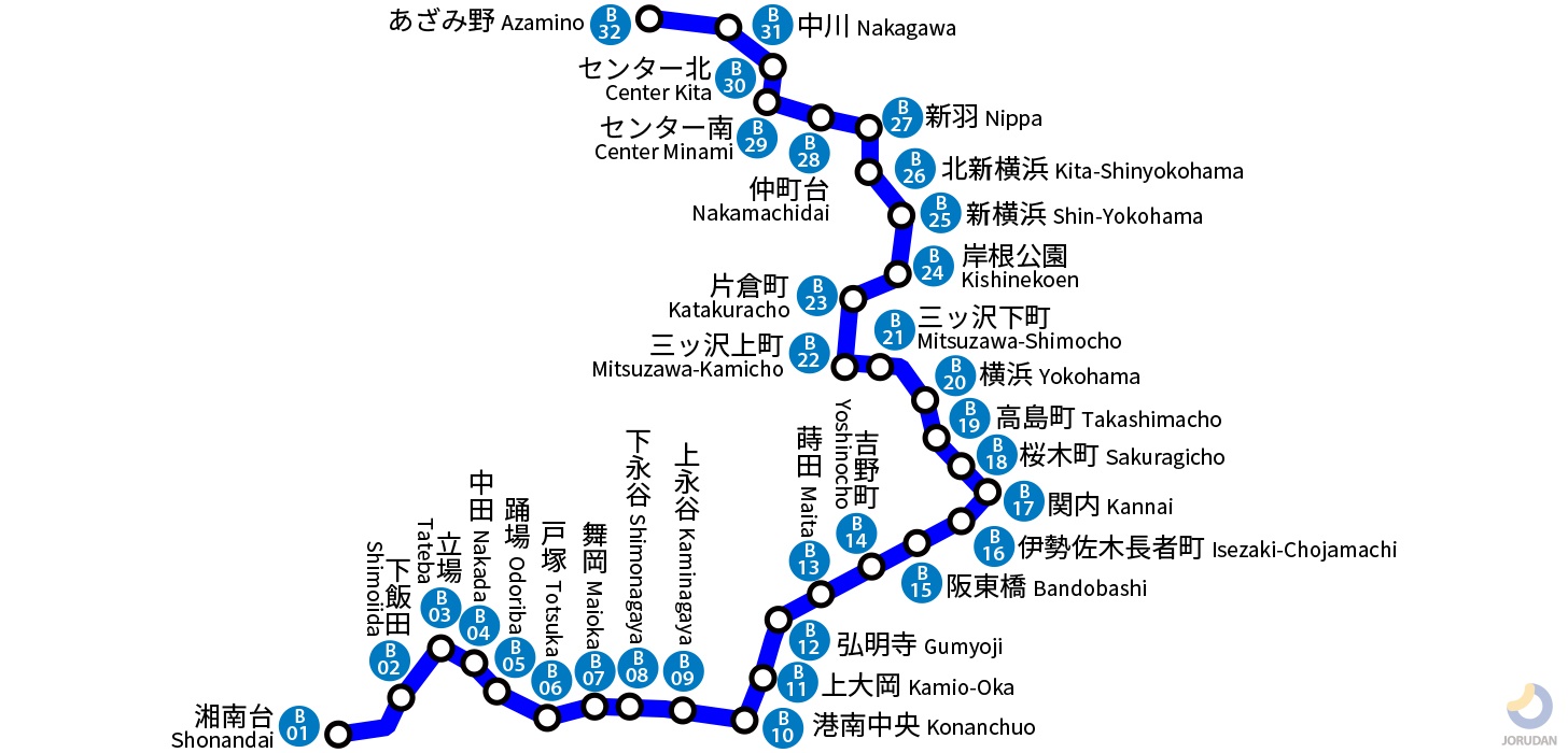ブルーライン路線図と快速停車駅！新百合ヶ丘延伸の真相と駅一覧