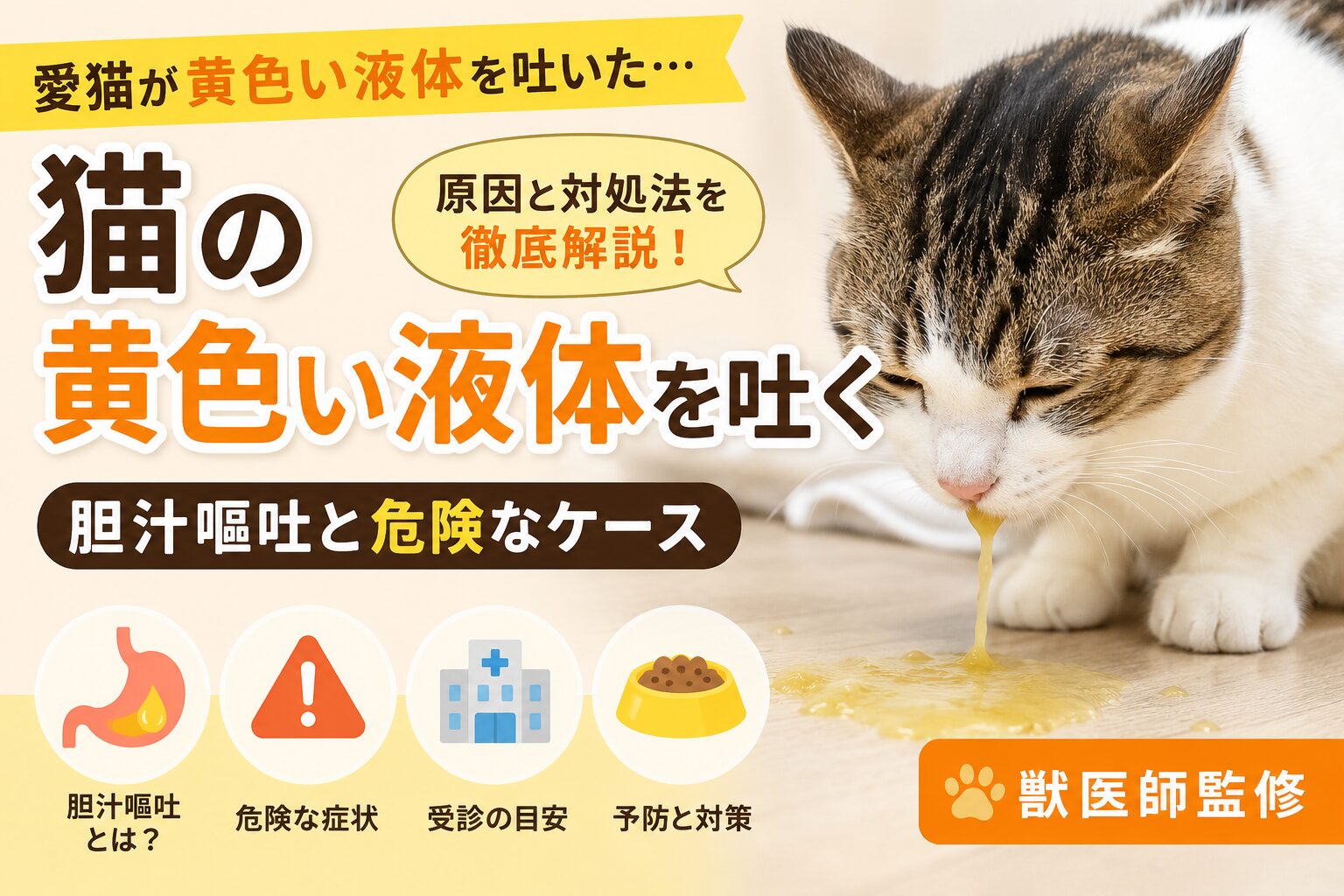 猫が水を吐く原因と危険サイン｜命に関わる病気の見分け方と受診目安