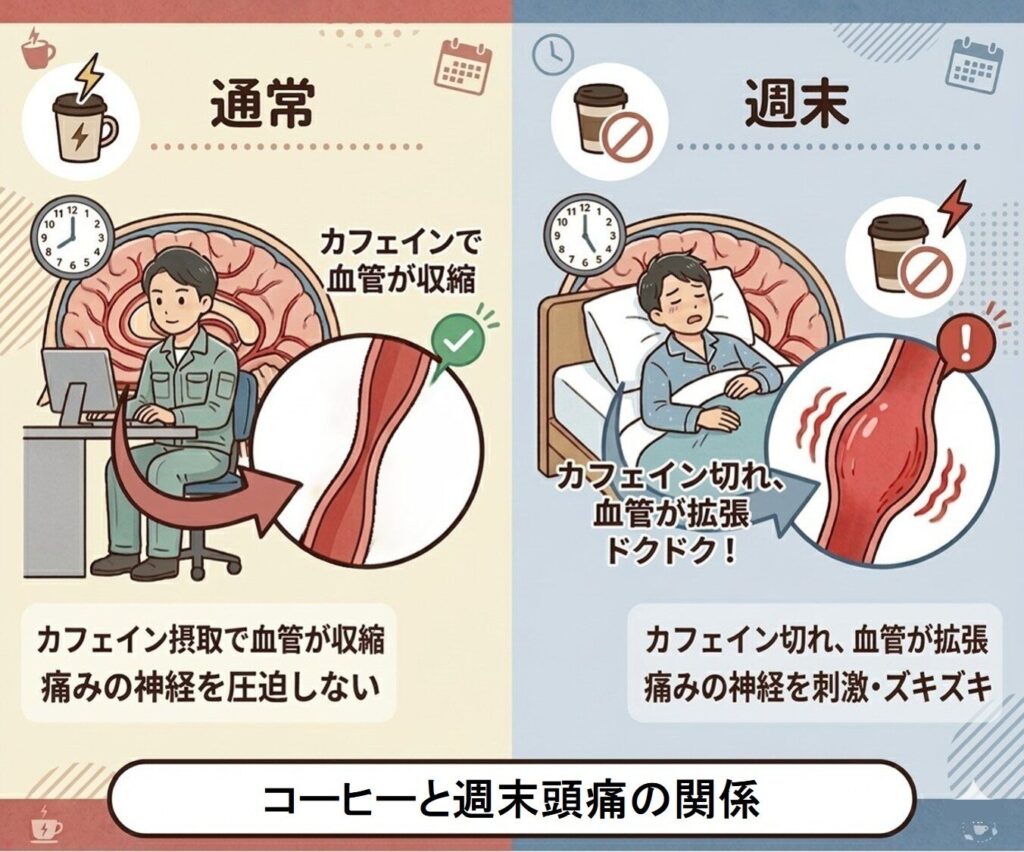 カフェインで頭痛が起きる謎を解明！離脱症状の期間と正しい治し方