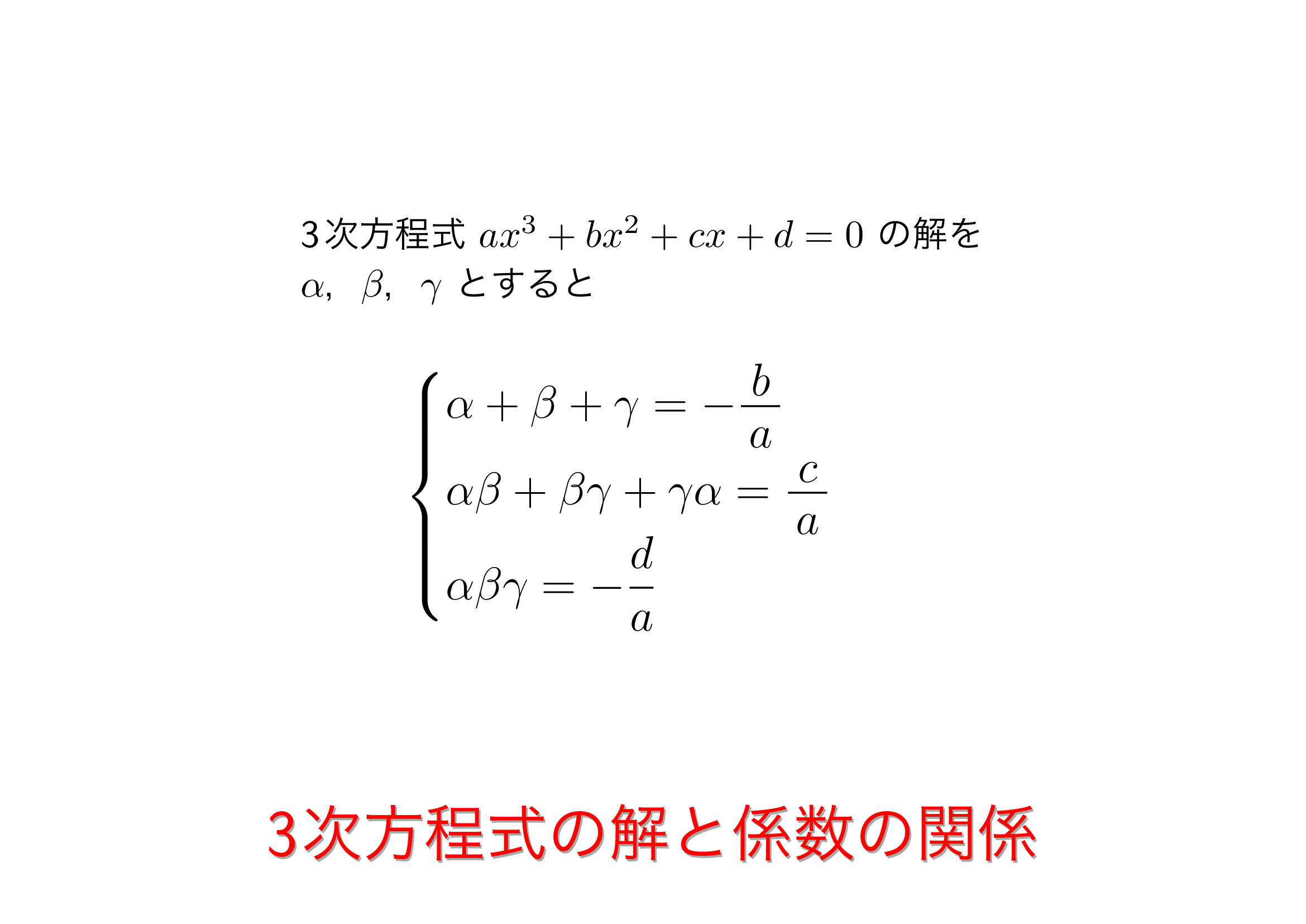 3次方程式の解と係数の関係｜符号の謎と対称式攻略法