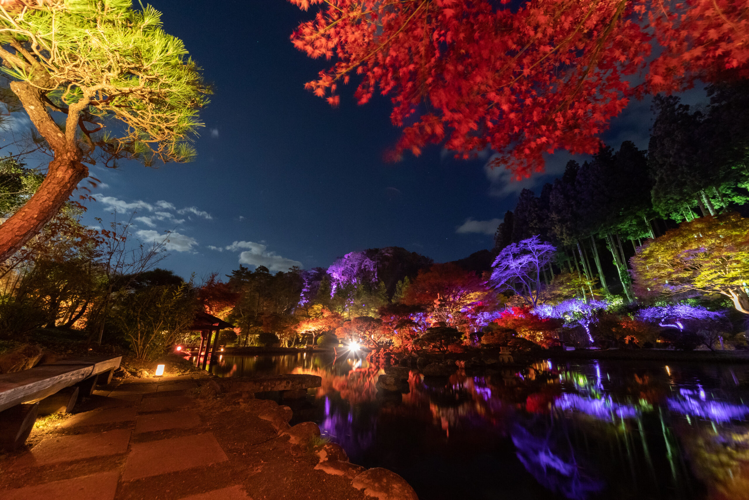 【2026最新】秋保・天守閣自然公園の全貌！温泉と紅葉ライトアップの真価