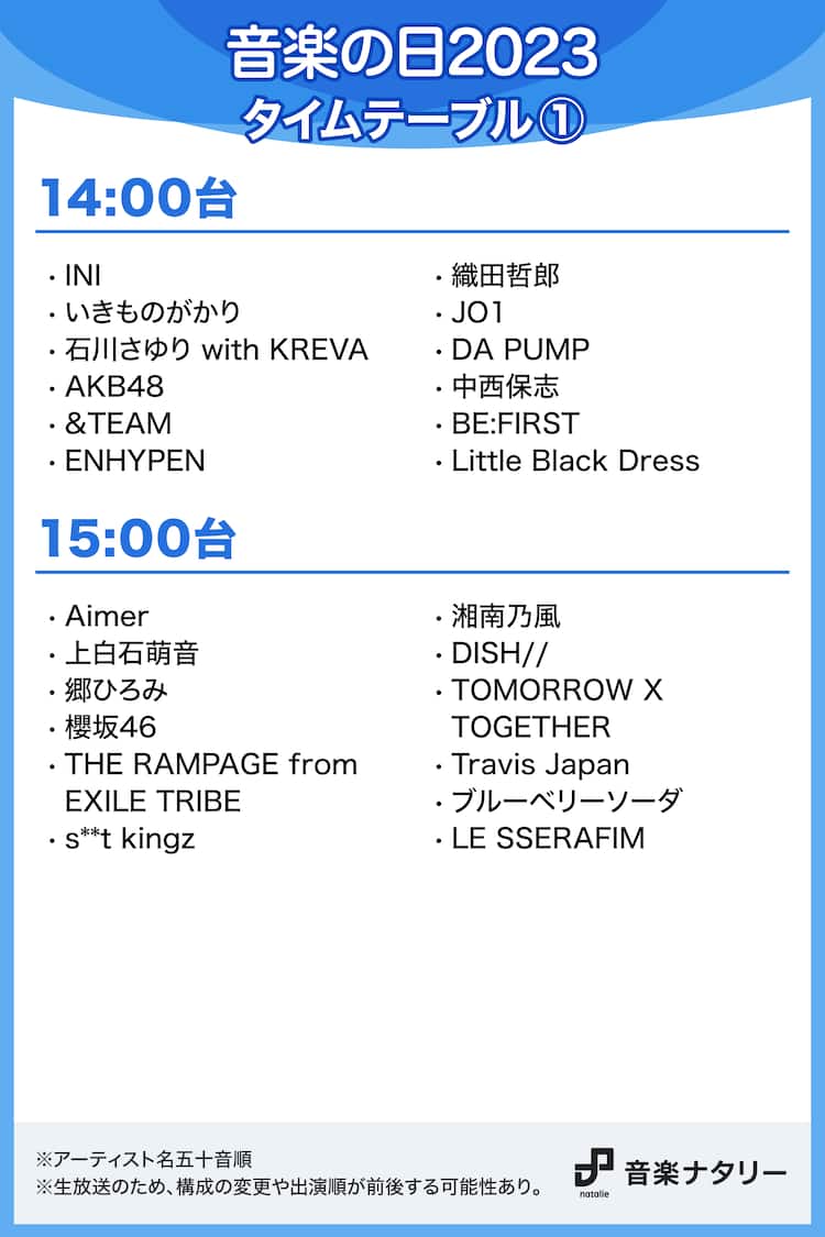 音楽の日2026タイムテーブル総覧！伝説のダンスコラボとセトリ