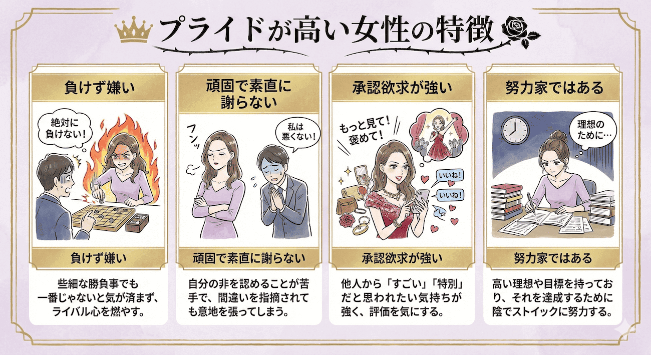 プライドが高い女性の特徴とは？謝らない心理の裏側と疲れない対処法