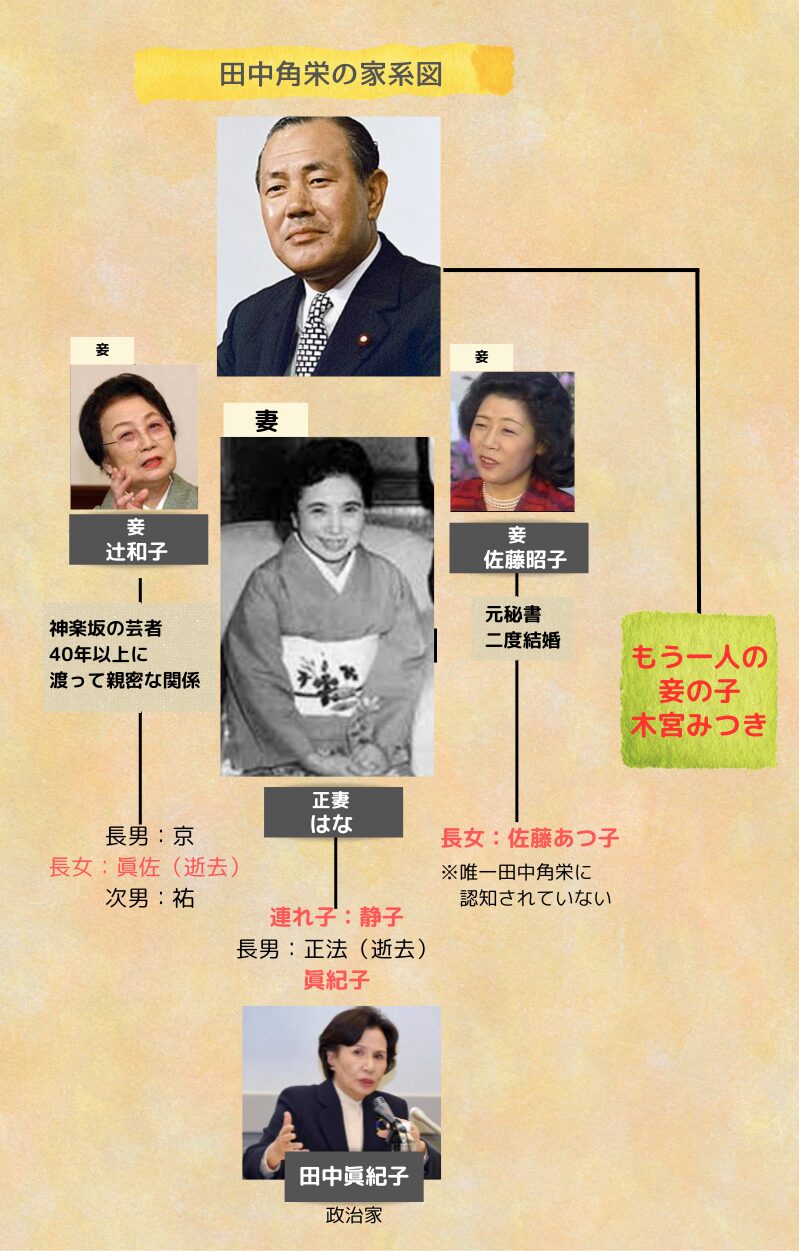 田中角栄の妾と愛人の真相｜佐藤昭子・辻和子と隠し子・遺産相続の全貌