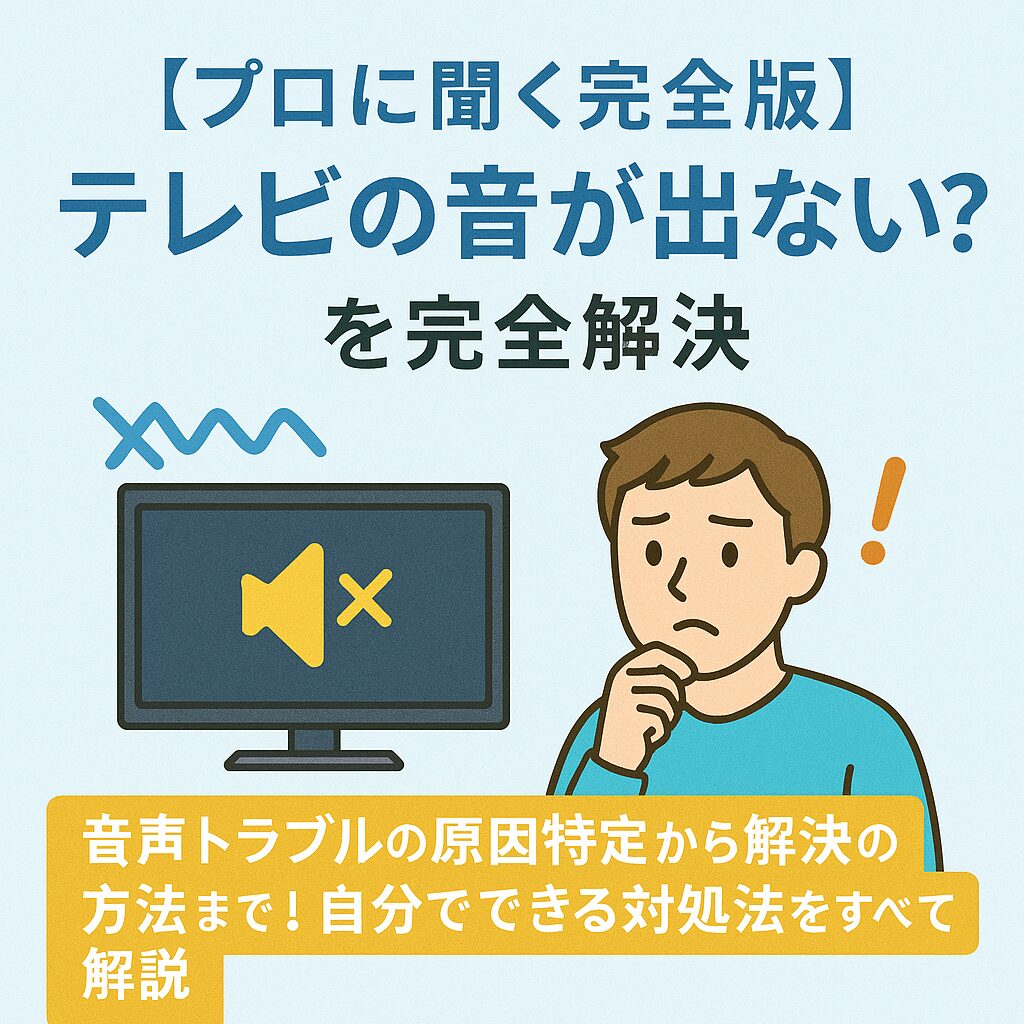 テレビの音が出ない？故障と決めつける前の原因と2026年最新復帰術